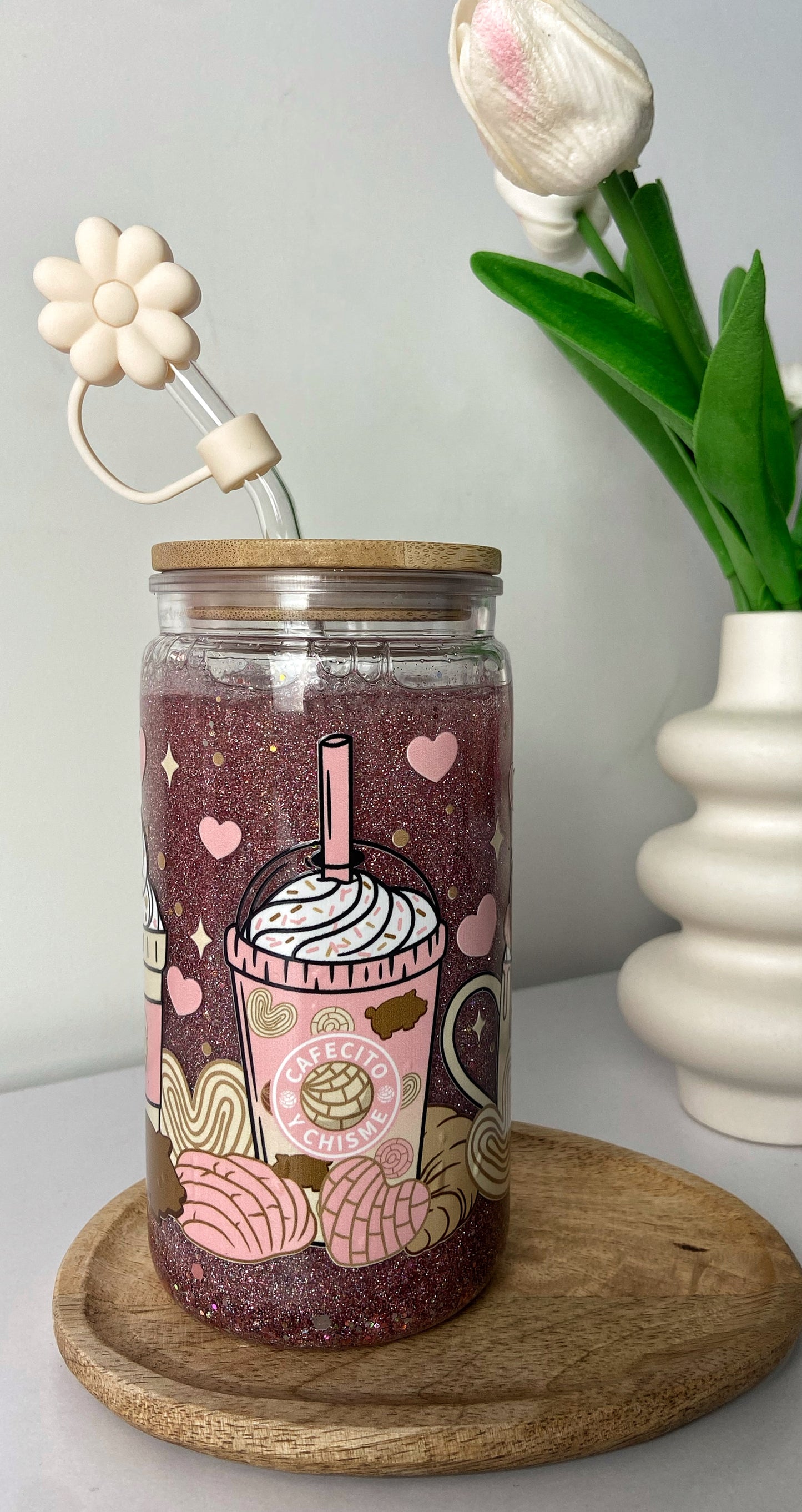 Verre Double Paroi à Paillettes - Latte