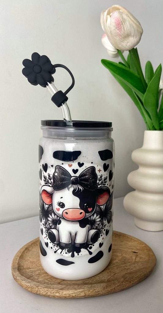 Verre Double Paroi Lait - Vache Petit Noeud